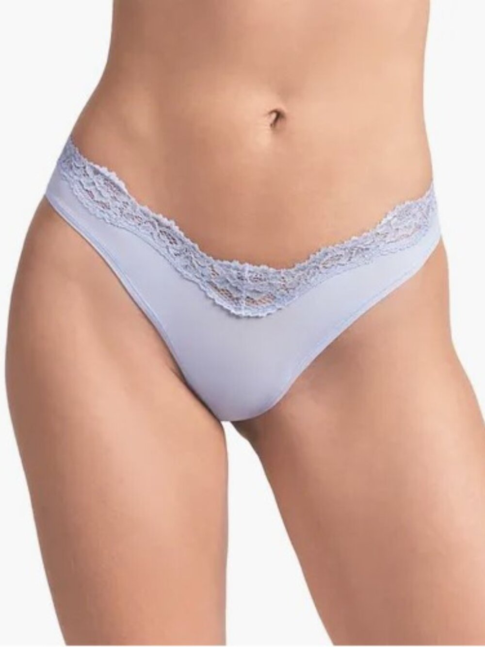 🌸 SKIMS Fits Everybody Lace Dipped Thong | Baby Blue | M | NWOT 🏷️✨